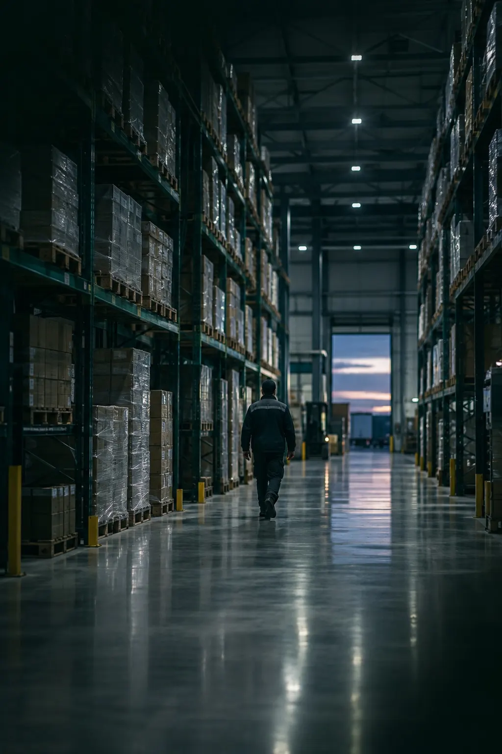 Blick in ein modernes Logistikzentrum